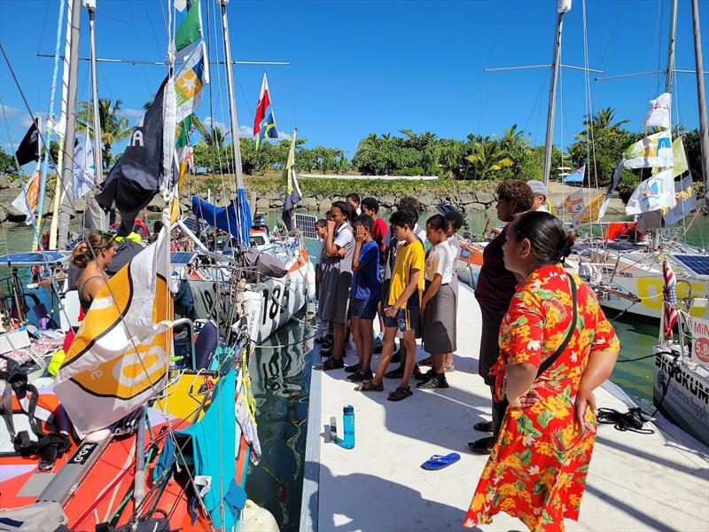 The sailors made a visit to local schools and invited them for a sail. Surprise surprise...they did NOT think them crazy!! They reckon they are super cool super heros!!...WOW..and had a super happy day onboard the boats with Fiji Maritime College students - photo © Dan Turk / MGR2025