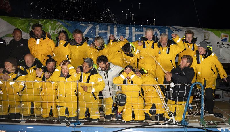 Champagne celebrations for Zhuhai - Clipper Round the World - photo © Martin Shields