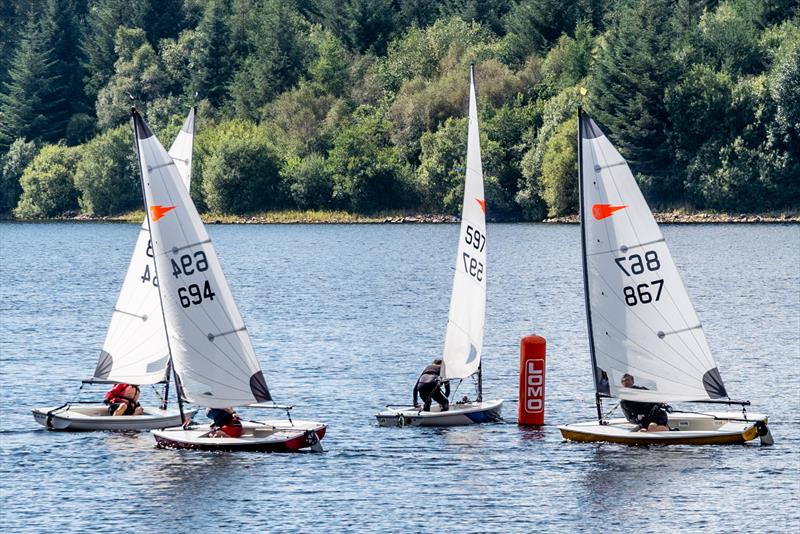 Windward mark rounding during the Merthyr Tydfil Comet Open photo copyright Alan Cridge taken at Merthyr Tydfil Sailing Club and featuring the Comet class