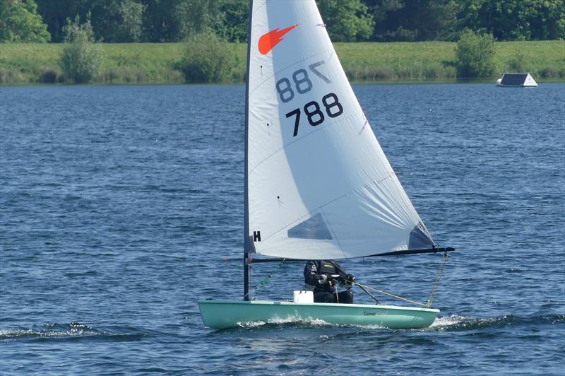 Andy Dale - Comet open meeting at Shustoke photo copyright Norah Jaggers taken at Shustoke Sailing Club and featuring the Comet class