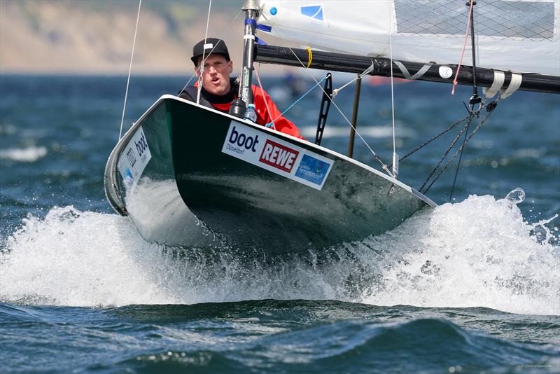 Christoph Homeier `flew` to the podium in the intermediate class in the Contender photo copyright Christian Beeck taken at Kieler Yacht Club and featuring the Contender class