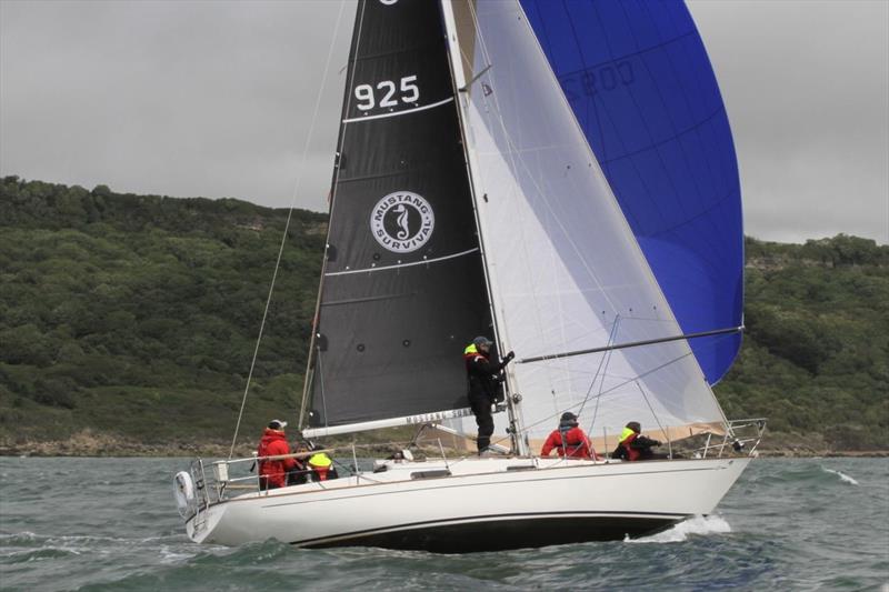 Musketeer under spinnaker during the Round the Island Race 2025 photo copyright Rob Hamlett (Connie) taken at Island Sailing Club, Cowes and featuring the Contessa 32 class