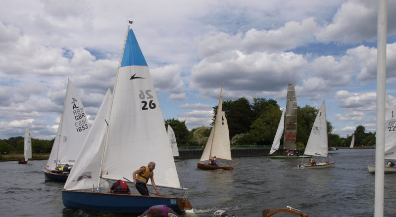 Racing during the Thames Sailing Club Vintage and Open Regatta photo copyright David Dixson taken at Thames Sailing Club and featuring the Classic & Vintage Dinghy class