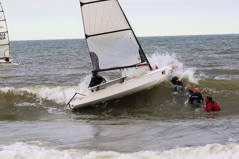 Launching during the D-One Nationals at Gorleston photo copyright Chris Sallis / GYGSC taken at Great Yarmouth & Gorleston Sailing Club and featuring the D-One class