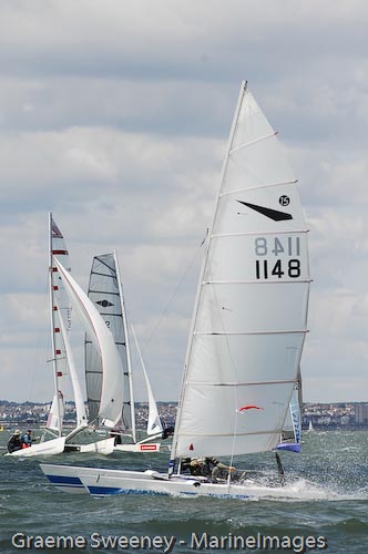 Racing in the 2009 Nore Race on the Thames Estuary photo copyright Graeme Sweeney / www.MarineImages.co.u taken at Benfleet Yacht Club and featuring the Dart 15 class