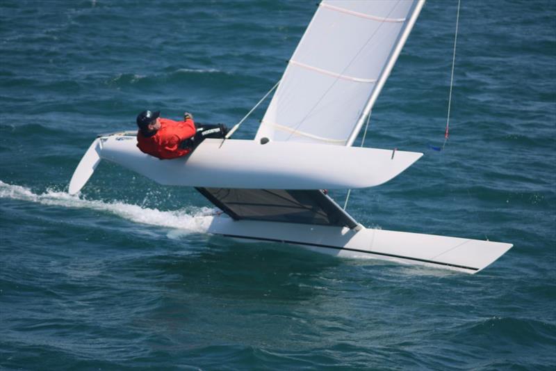 Mark sailing during the Noble Marine Dart 15 Nationals at the WPNSA photo copyright Pauline Love taken at Weymouth & Portland Sailing Academy and featuring the Dart 15 class