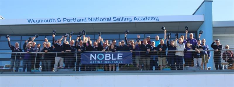 Competitors on the WPNSA balcony during the Noble Marine Dart 15 Nationals photo copyright Pauline Love taken at Weymouth & Portland Sailing Academy and featuring the Dart 15 class