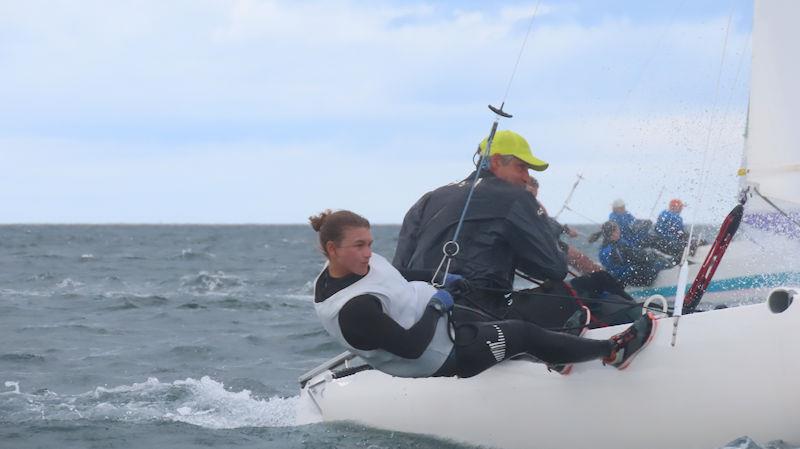 Vincent Bouvier and Fanny Merelle win the Worlds title during the Noble Marine Insurance Dart 18 Nationals and Worlds at Bridlington photo copyright Peider Fried taken at Royal Yorkshire Yacht Club and featuring the Dart 18 class