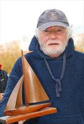 Brass Monkey Christmas race at Abbey Meads - ex-Solo sailor collecting his DF 95 trophy © Roger Stollery