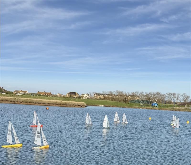 Most of the fleet downwind - DF95 Autumn Series at Barton's Point week 6 photo copyright Mike Brand taken at East Kent Radio Sailing Club and featuring the DF95 class