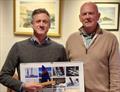 PY Fleet, 1st Overall, Noel Butler (Aero) with DMYC Commodore, Derek Gill. Viking Marine Frostbites Series Series 1 prize-giving © Frank Miller