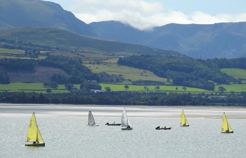 Start of HSC regatta, with OCS's sailing upwind with the tide - Menai Strait Regattas photo copyright Ian Bradley taken at Hoylake Sailing Club and featuring the Dinghy class