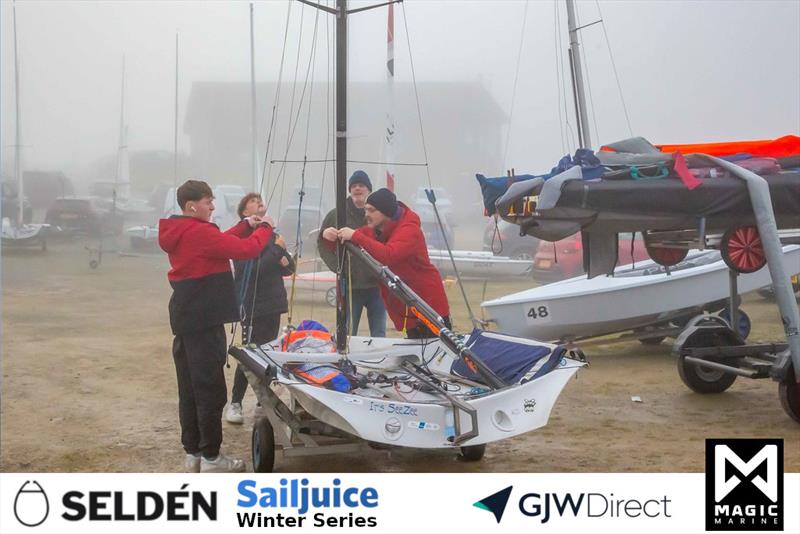 Fog stops play at the Magic Marine Yorkshire Dales Brass Monkey photo copyright Tim Olin / www.olinphoto.co.uk taken at Yorkshire Dales Sailing Club and featuring the Dinghy class