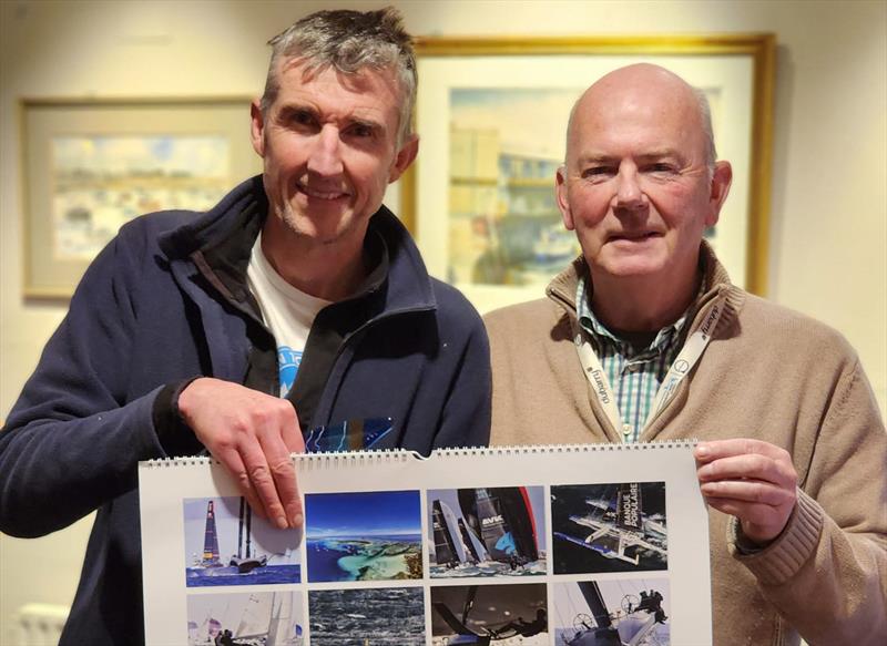 ILCA 7s - 1st Overall, John Marmelstein with DMYC Commodore Derek Gill. Viking Marine Frostbites Series Series 1 prize-giving photo copyright Frank Miller taken at Dun Laoghaire Motor Yacht Club and featuring the Dinghy class