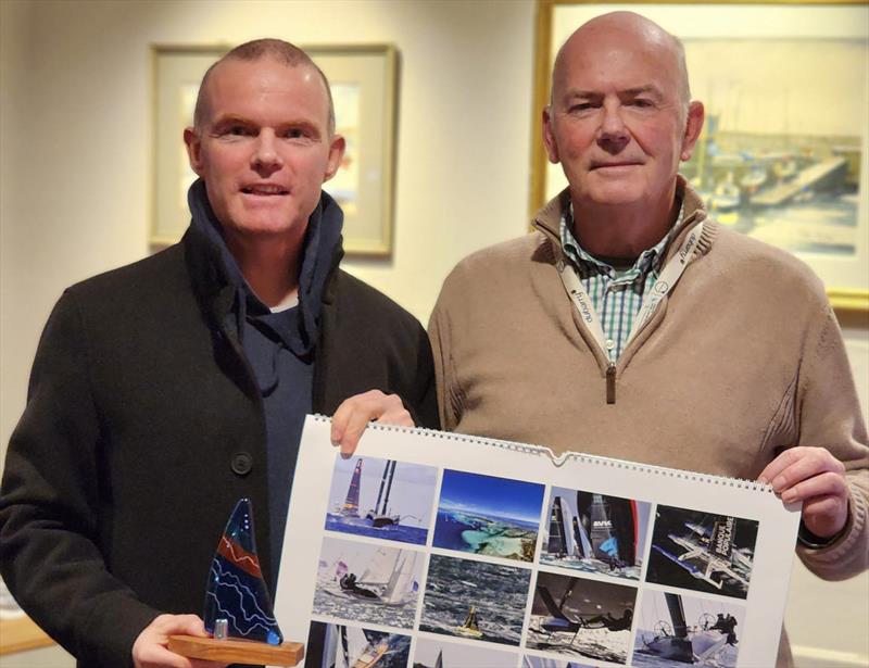 ILCA 6s - 1st Overall, Conor Clancy with DMYC Commodore, Derek Gill. Viking Marine Frostbites Series Series 1 prize-giving photo copyright Frank Miller taken at Dun Laoghaire Motor Yacht Club and featuring the Dinghy class