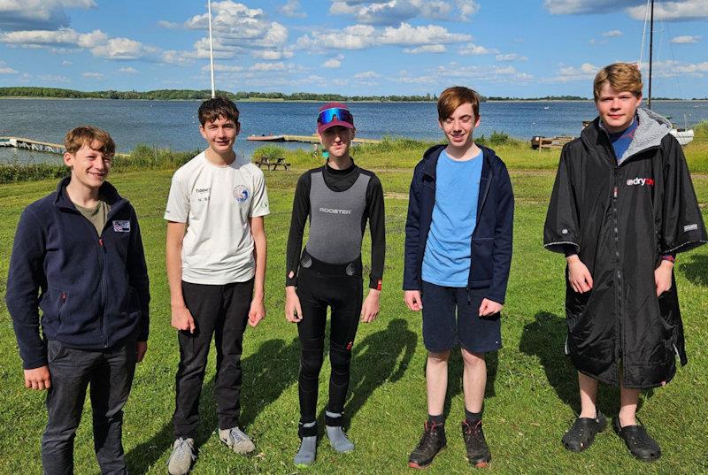 Team Grafham- William, Freddie, Jacob, Lucas, Samual - Cambridgeshire Youth League at Grafham Water photo copyright Hilary Talbot taken at Grafham Water Sailing Club and featuring the Dinghy class