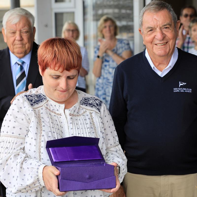 Becky Brooks with Gordon Bettridge and Tony Rowe - King's Award presented to Exe Sailability Project photo copyright Tom Hurley taken at Exe Sailing Club and featuring the Disabled class