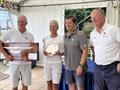The winning team Avalanche during the prize giving of the Dragon East Coast Championship 2026 on the Medway &copy; Sarah Strauss