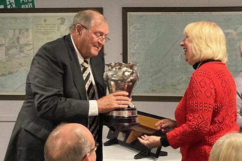 Richard Matthew and the Charlie Mills Memorial Trophy - East Anglian Offshore Racing Association prize-giving photo copyright Andy Wise taken at Haven Ports Yacht Club and featuring the EAORA class