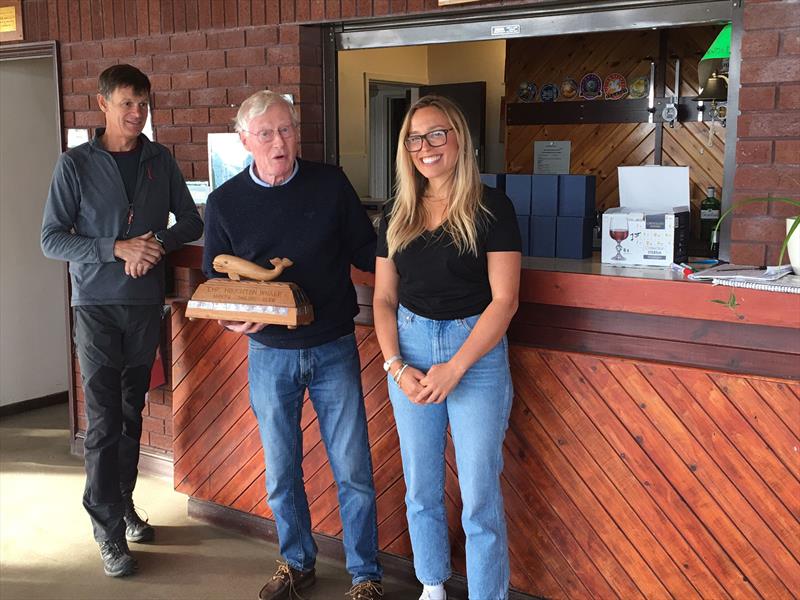 Martin and Rebecca with the Houghton Whale trophy after the Hunts Enterprise Open - photo © Louise Hassall