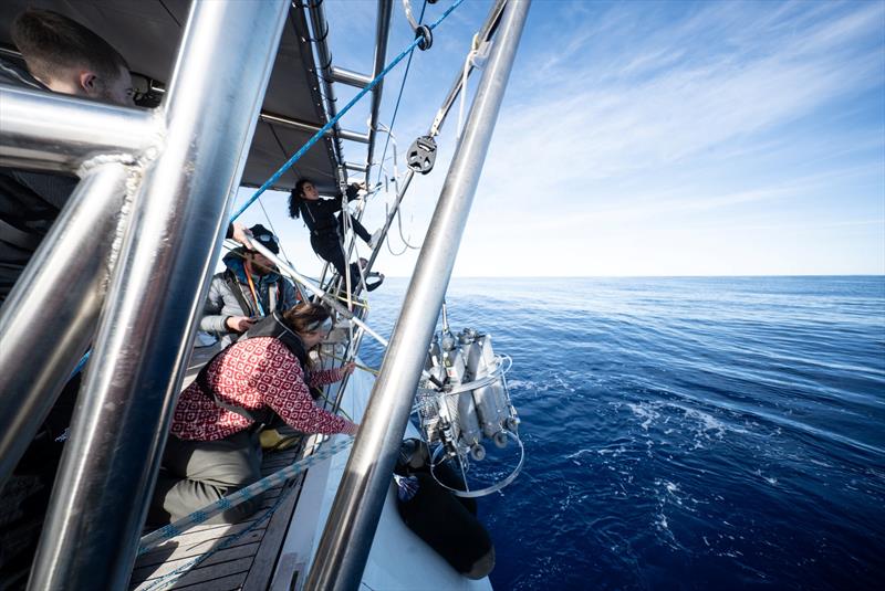 The first CTD measurements from onboard Malizia Explorer were already conducted on the way to Antartica, at the Polar Front - photo © Marin Le Roux | polaRYSE | Team Malizia