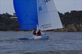 Magpie AUS1486 with spinnaker up and crewed by World and Australian champion Graeme GT Taylor (helm), Ben Lamb and James Mayo, on the last leg of yesterday's race © Jeanette Severs