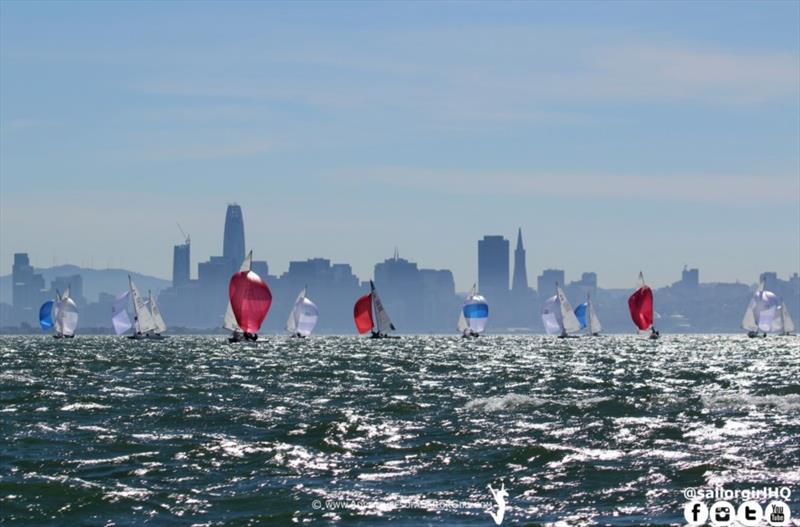 Etchells Worlds in San Francisco practice race photo copyright Nic Douglass / www.AdventuresofaSailorGirl.com taken at San Francisco Yacht Club and featuring the Etchells class