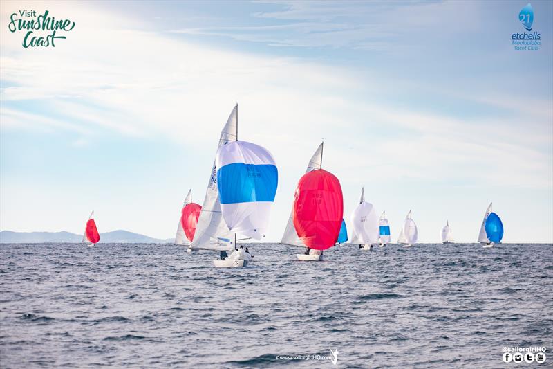 Yandoo XX leading the fleet into the finish on day 2 of the Etchells Australian Nationals - photo © Nic Douglass / www.AdventuresofaSailorGirl.com