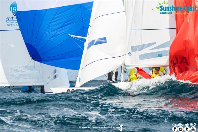 The Cure 1445 rounding the bottom mark to move onto the podium - Etchells Australasians - photo © Nic Douglass / www.AdventuresofaSailorGirl.com