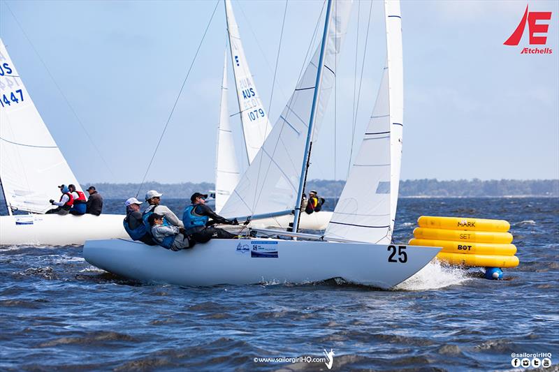 Martin Hill's Lisa Rose AUS1449 were dominant in Race 2 - Etchells Australian Championship photo copyright Nic Douglass @sailorgirlhq taken at Metung Yacht Club and featuring the Etchells class