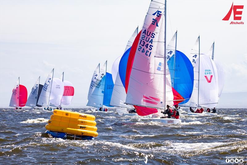 Brilliant conditions on day 2 of the Etchells Australian Championship photo copyright Nic Douglass @sailorgirlhq taken at Metung Yacht Club and featuring the Etchells class