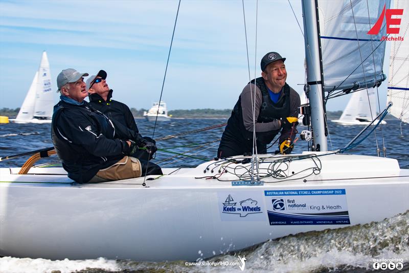 On board with Tango on day 2 of the Etchells Australian Championship photo copyright Nic Douglass @sailorgirlhq taken at Metung Yacht Club and featuring the Etchells class