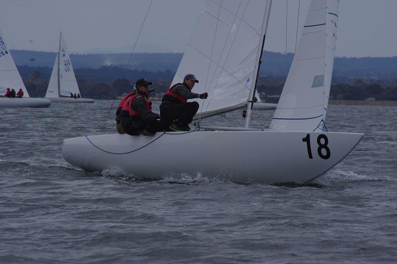 The crew of Racer CC AUS1482 were clear leaders going around the top mark in the invitational race, after achieving a fast start - photo © Jeanette Severs