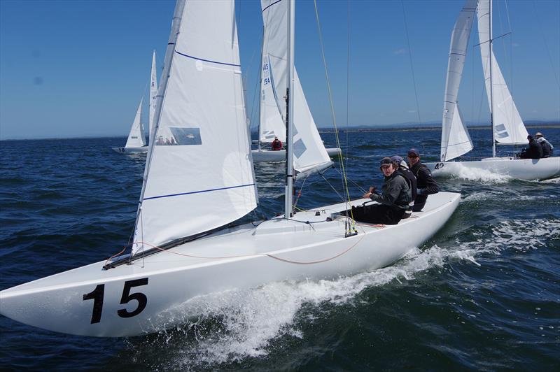 With the championship in the bag at the conclusion of race eight, Graeme Taylor, James Mayo and Ben Lamb chose to sail for home rather than the finish line in race nine at the Etchells Australian Championship - photo © Jeanette Severs