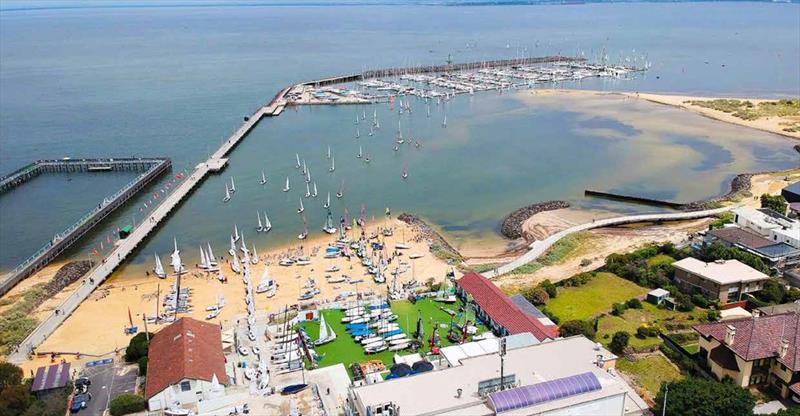 RBYC Aerial View - Etchells World Championship - photo © Nicole Douglass