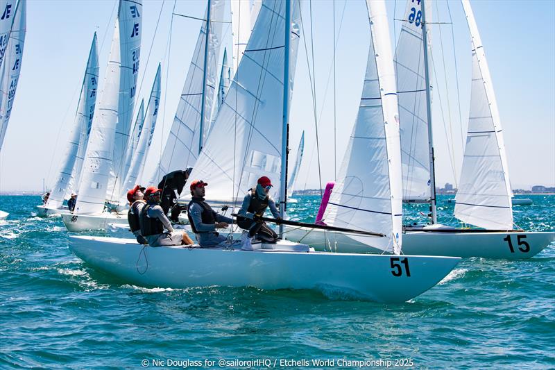 Lisa Rose had the best start in Race 1 - 2025 Etchells Pre-World Championship - photo © Nic Douglass @sailorgirlHQ