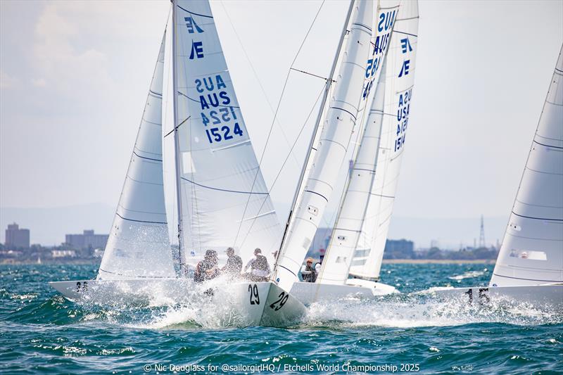 First Tracks pushing into the top mark - Etchells World Championship 2025 day 1 - photo © Nic Douglass @sailorgirlHQ