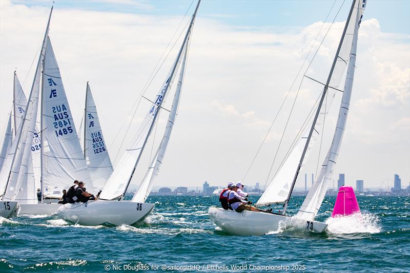 DanEgerous leading Tiger into the top mark - Etchells World Championship 2025 day 1 - photo © Nic Douglass @sailorgirlHQ