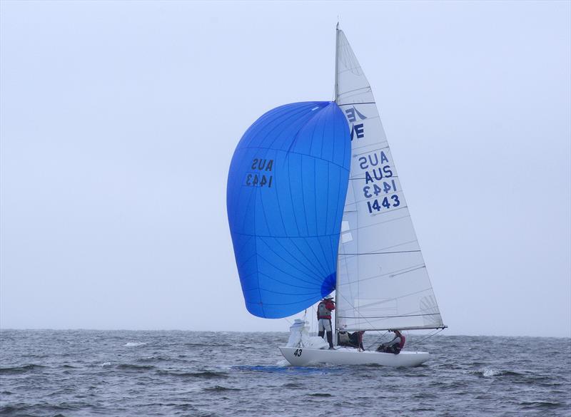 Leading Edge, helmed by Fred Haes, with Will Crooke, Blake Smith and Adrian France as crew, won heat three in the 2025 East Gippsland Etchells Championship - photo © Jeanette Severs