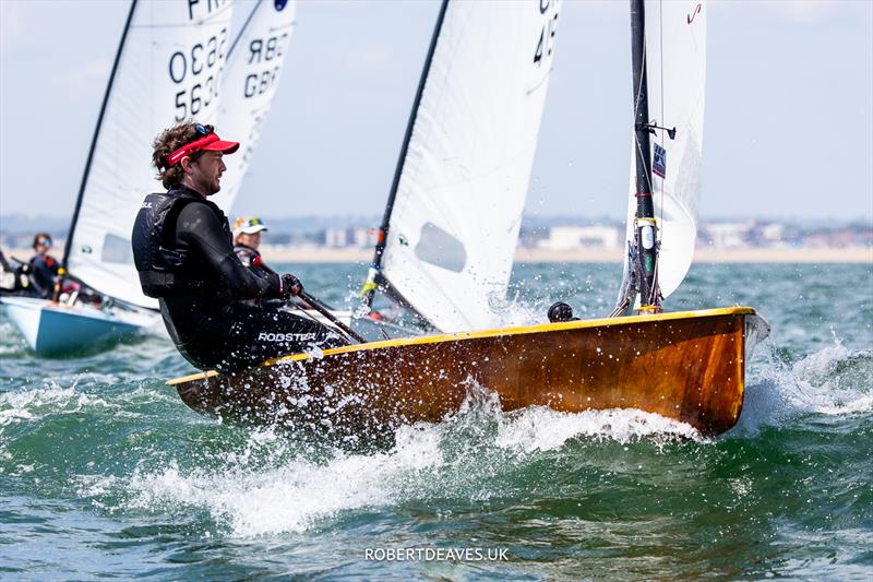 Luke Lazell sailing 1990's Gerry Ledger built 'Skelf' - Europe UK Nationals at Hayling Island photo copyright Robert Deaves / www.robertdeaves.uk taken at Hayling Island Sailing Club and featuring the Europe class