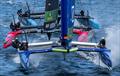 Germany SailGP TeamHeil ahead of Switzerland SailGP Team and New Zealand SailGP Team on Race Day 1 of the KPMG Australia Sail Grand Prix Sydney, Australia.February 8, 2025 © Jon Buckle/SailGP