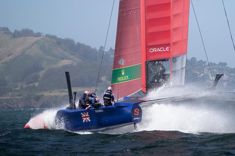 Great Britain SailGP Team skippered by Dylan Fletcher training in the bay. Race 2 Season 1 SailGP event in San Francisco, - photo © www.lloydimages.com