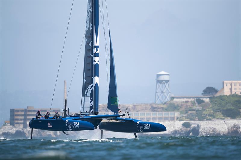 Practice race day, Event 2, Season 1 SailGP event in San Francisco, California, photo copyright www.lloydimages.com taken at Golden Gate Yacht Club and featuring the F50 class