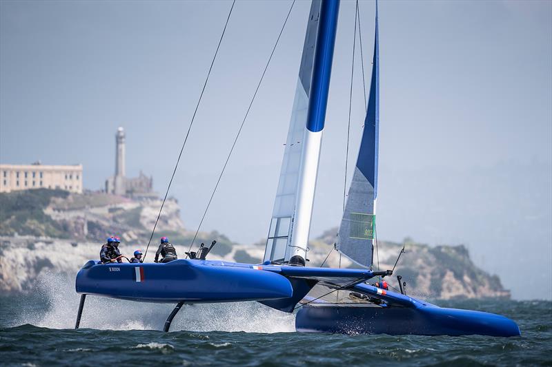 Practice race day, Event 2, Season 1 SailGP event in San Francisco, California, photo copyright www.lloydimages.com taken at Golden Gate Yacht Club and featuring the F50 class