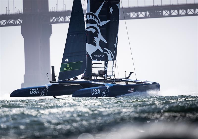 Practice race day, Event 2, Season 1 SailGP event in San Francisco, California, photo copyright www.lloydimages.com taken at Golden Gate Yacht Club and featuring the F50 class