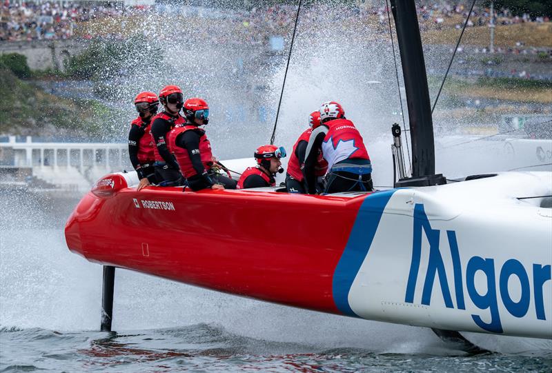 Canada SailGP Team on Race Day 2 of the Great Britain Sail Grand Prix in Plymouth photo copyright Bob Martin/SailGP taken at Royal Plymouth Corinthian Yacht Club and featuring the F50 class