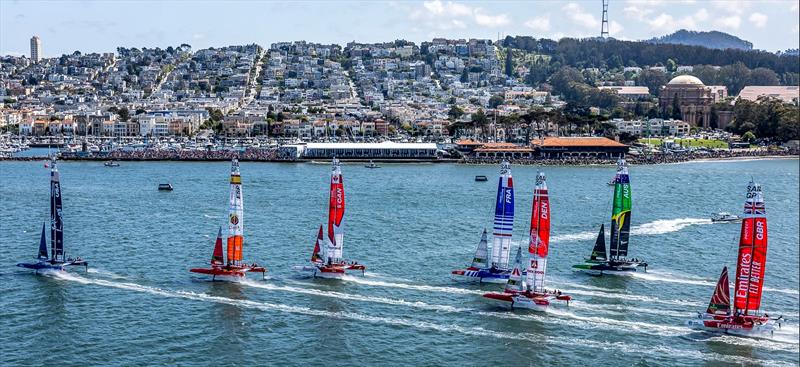 Part of the F50 SailGP fleet racing in the Season 3 Grand Final in San Francisco - May 2023 photo copyright SailGP taken at St. Francis Yacht Club and featuring the F50 class