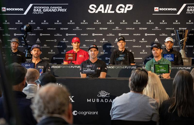 The SailGP drivers speak to media during the pre-event press conference - Rockwool Canada Sail Grand Prix in Halifax May 31, 2024 - photo © Simon Bruty/SailGP