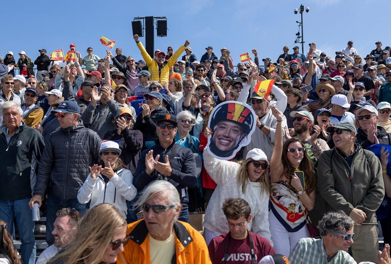 Spain SailGP team fans celebrate their win - Race Day 2 -  SailGP Season 4 Grand Final in San Francisco, USA - July 14, 2024 - photo © Katelyn Mulcahy / SailGP