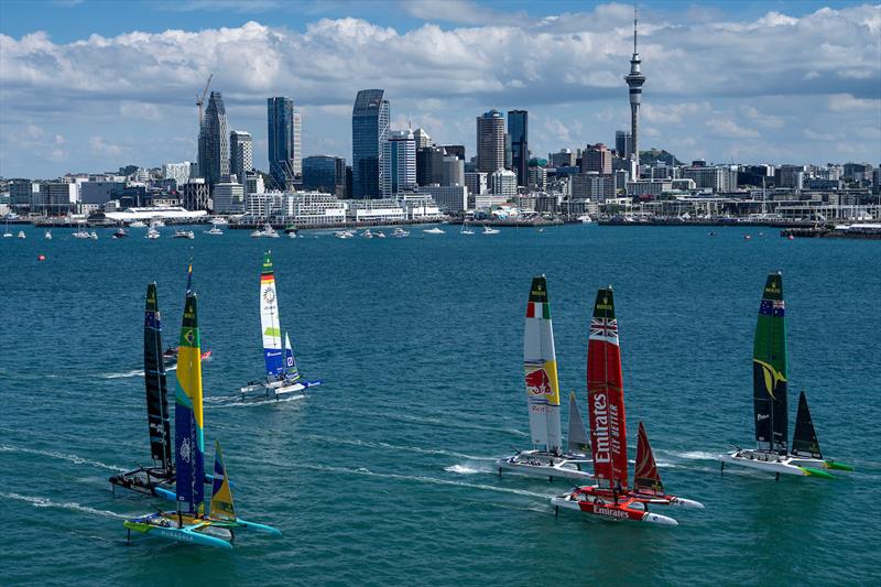 Race Day 1 of ITM New Zealand Sail Grand Prix in Auckland photo copyright Bob Martin for SailGP taken at Auckland Sailing Club and featuring the F50 class